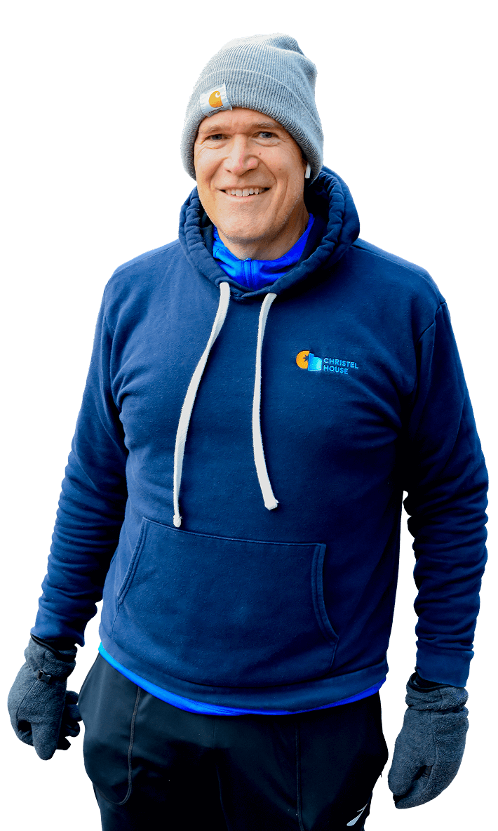 David Harris, Christel House President & CEO, preparing for the 2026 London Marathon